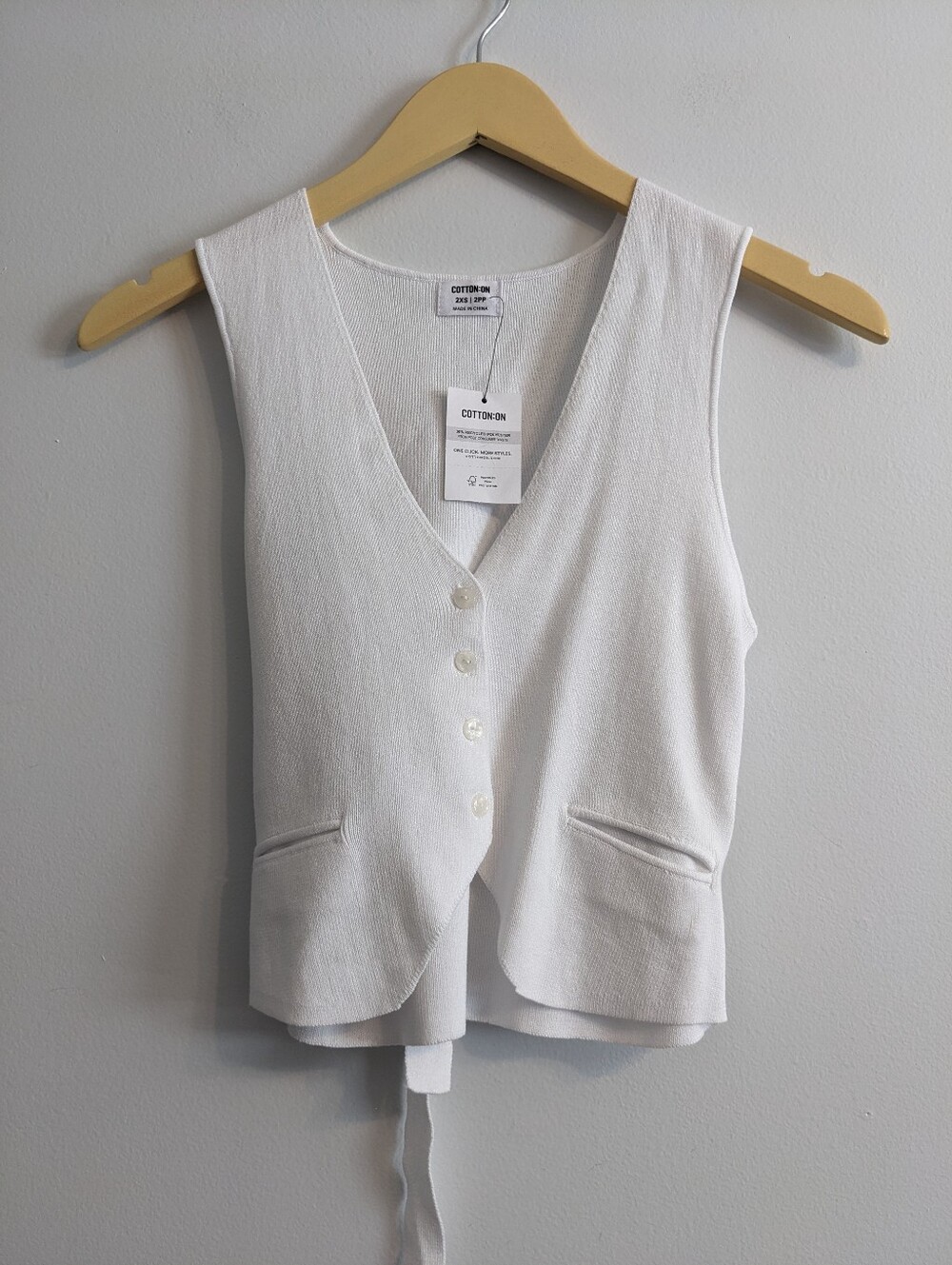 NWT Cotton On Knit Vest Top | White | XXS